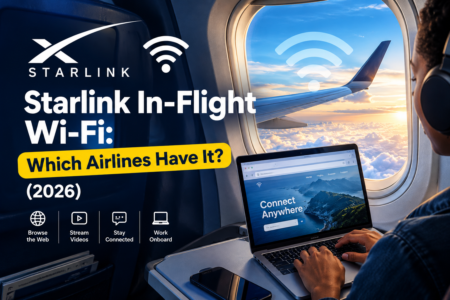 Starlink in-flight Wi-Fi guide 2026: which airlines have it, what it costs and how fast it is