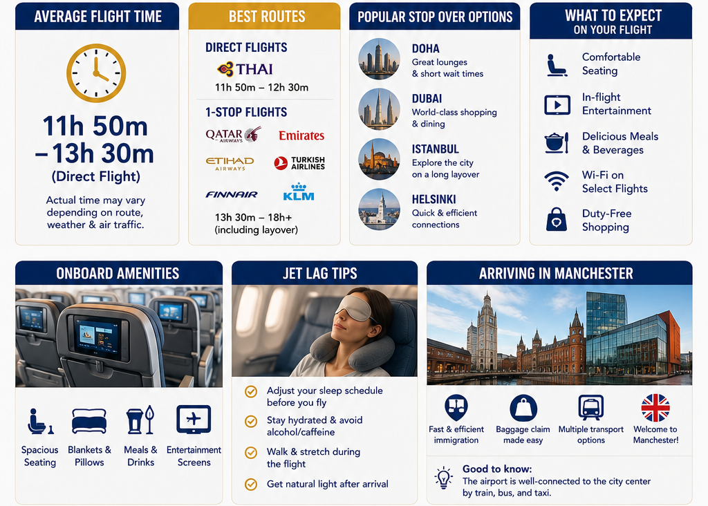 Bangkok to Manchester flight travel